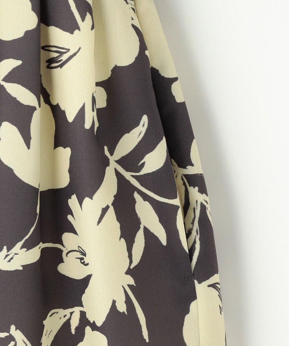 自由区 バイカラーフラワープリント ワンピース 