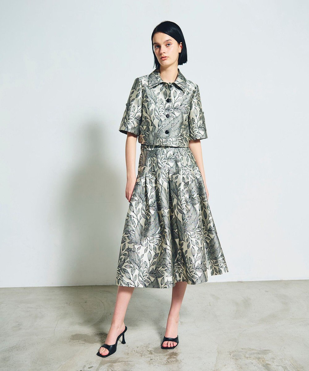 GRACE CONTINENTAL ボタニカルジャガードシャツ 