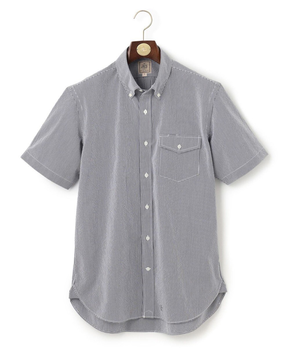 J.PRESS MEN 【クールマックス】サッカーストライプ／マイクロギンガムチェック シャツ/B.D 
