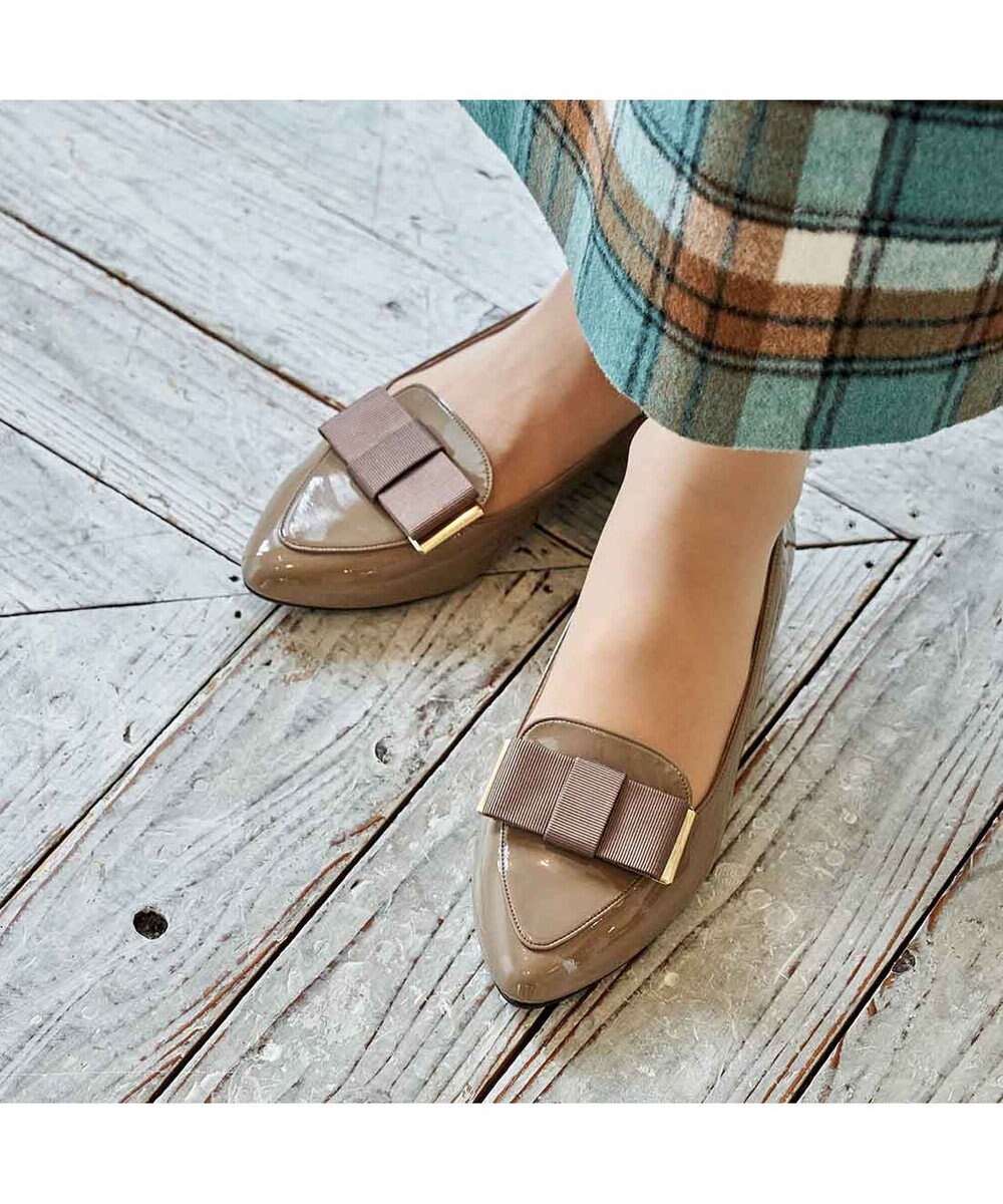 ing <ing>【WEB限定】【レイン対応】リボンモチーフフラットパンプス 