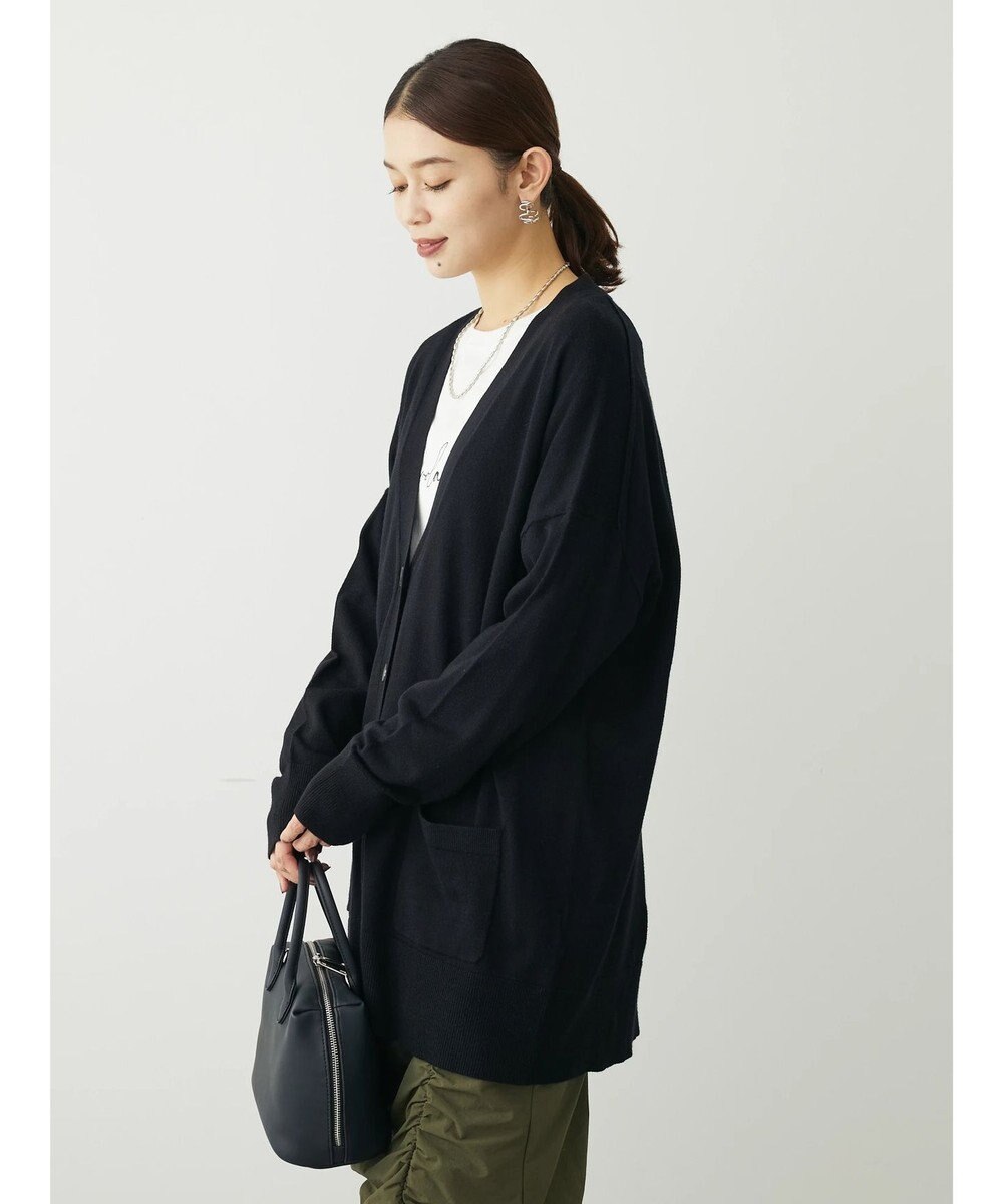 Green Parks もちやわ　Ｖネックミディ丈ニットカーディガン 