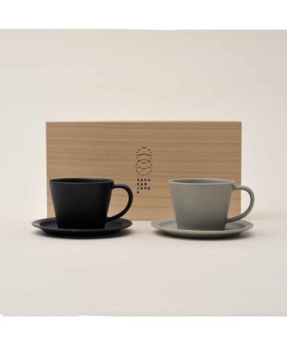 PRESENTERS ROOM 作山窯 / Sara Coffee Cup & Saucer カップ＆ソーサー ペア 木箱入り（Navy・Gray） 