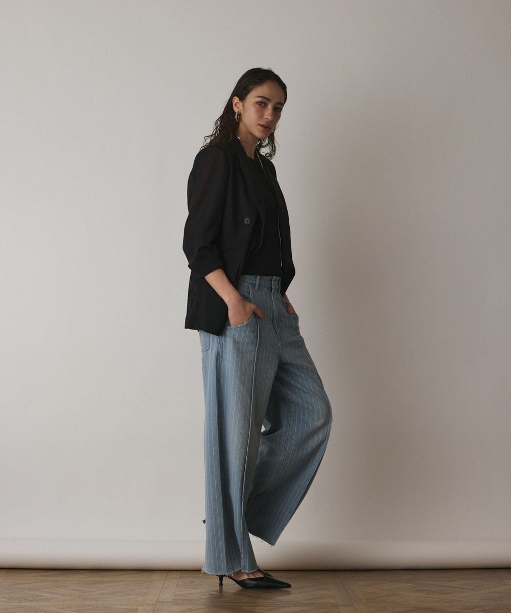 GRACE CONTINENTAL ヒッコリーデニムワイドパンツ 