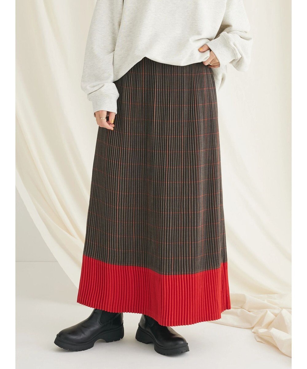 CRAFT STANDARD BOUTIQUE 配色チェックプリーツスカート 