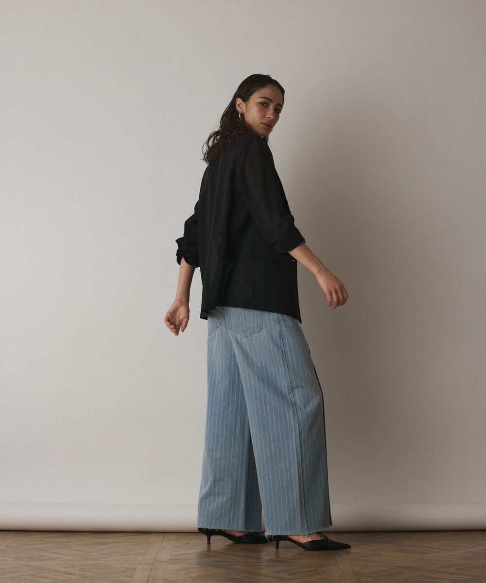 GRACE CONTINENTAL ヒッコリーデニムワイドパンツ 