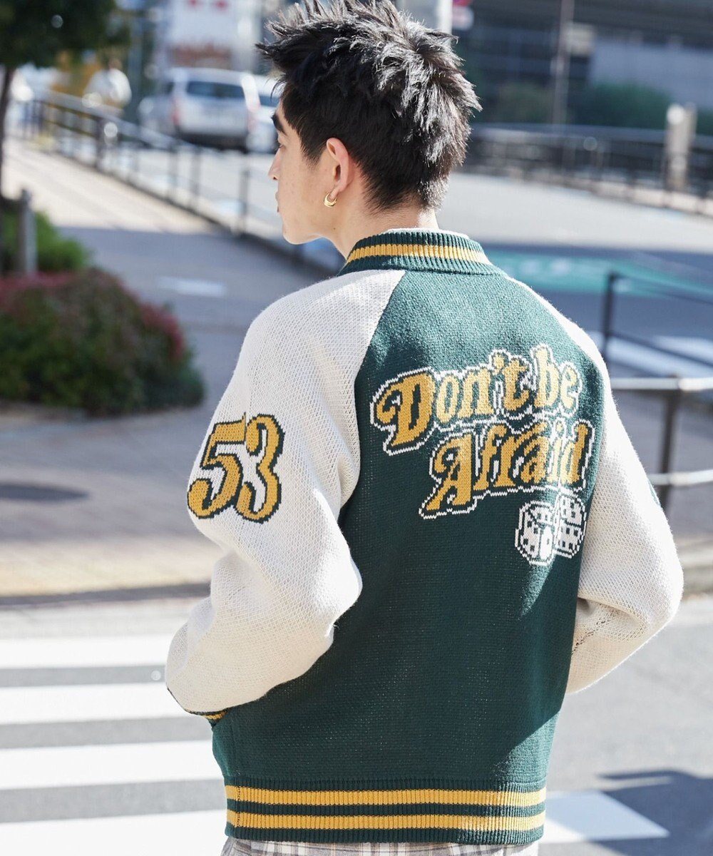 WEGO 【ユニセックス着用ITEM/MLサイズ展開】ジャガードニットスタジャン 