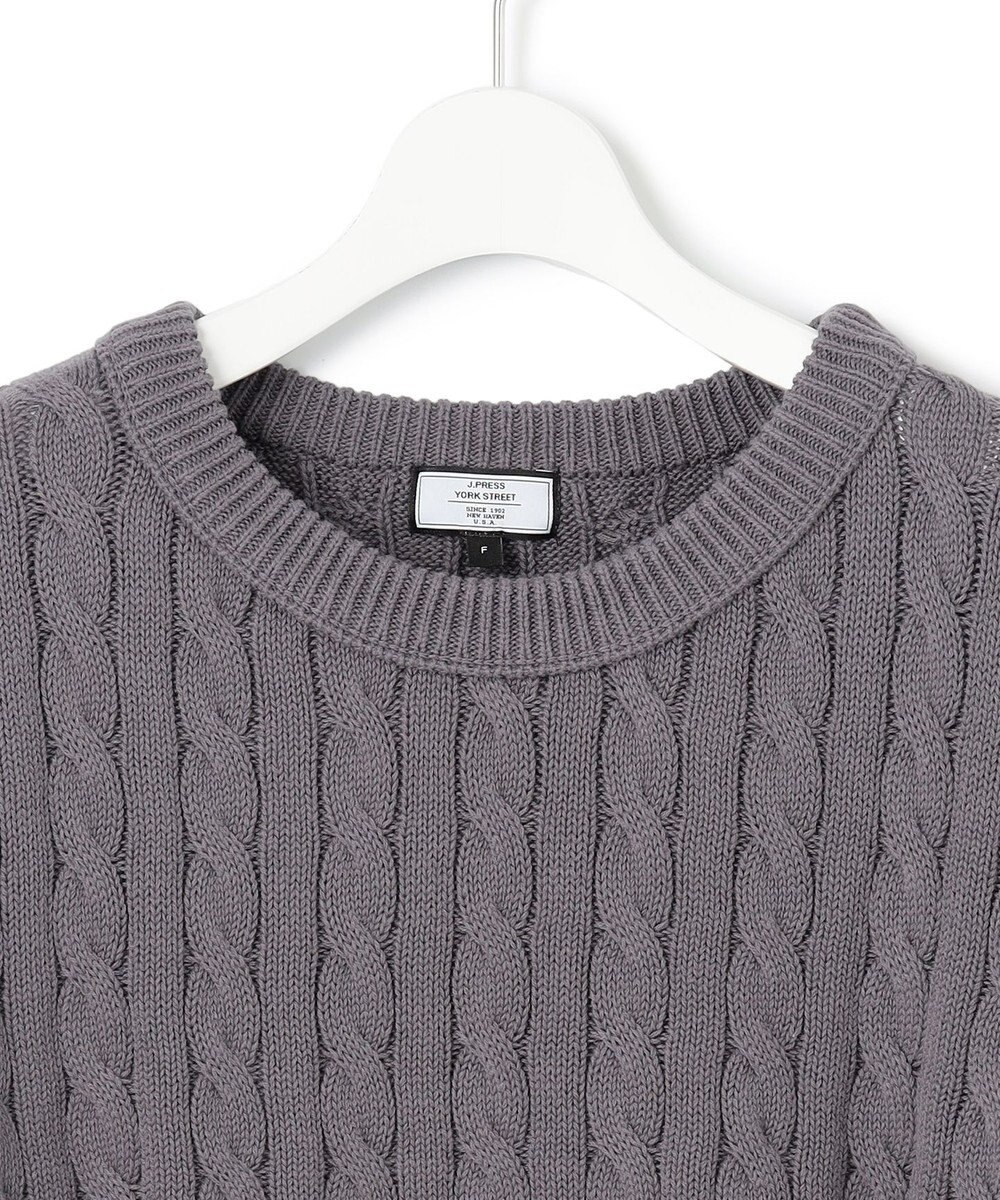 J.PRESS YORK STREET 【WOMEN】コットンニット ケーブルポンチョ 