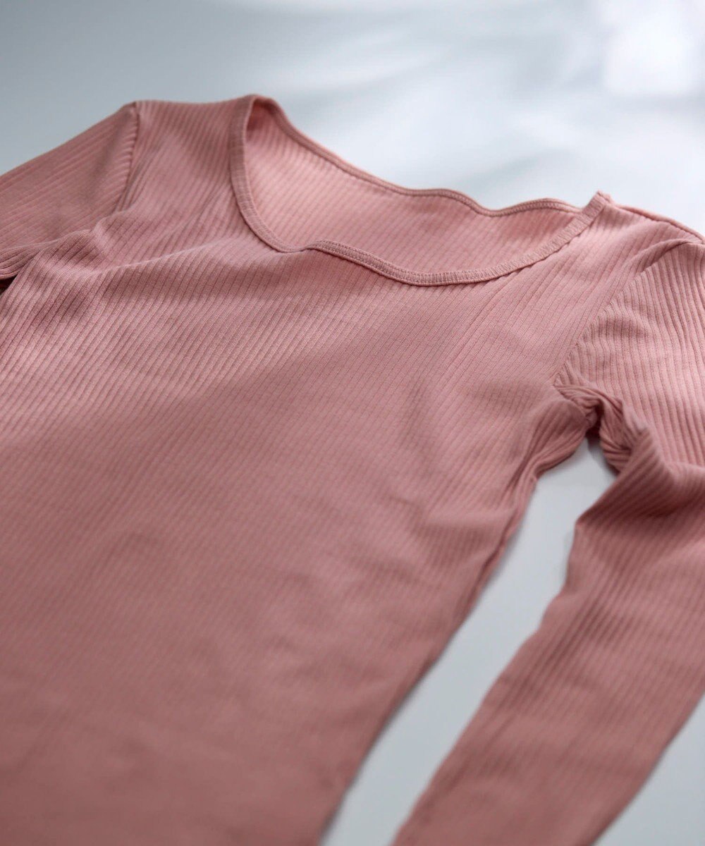 une nana cool 綿100% リブ編みコットン 長袖シャツ 