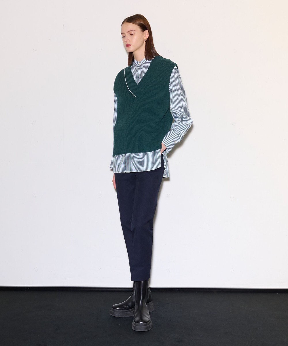 JOSEPH ポプリンシャツ×ニットベスト 