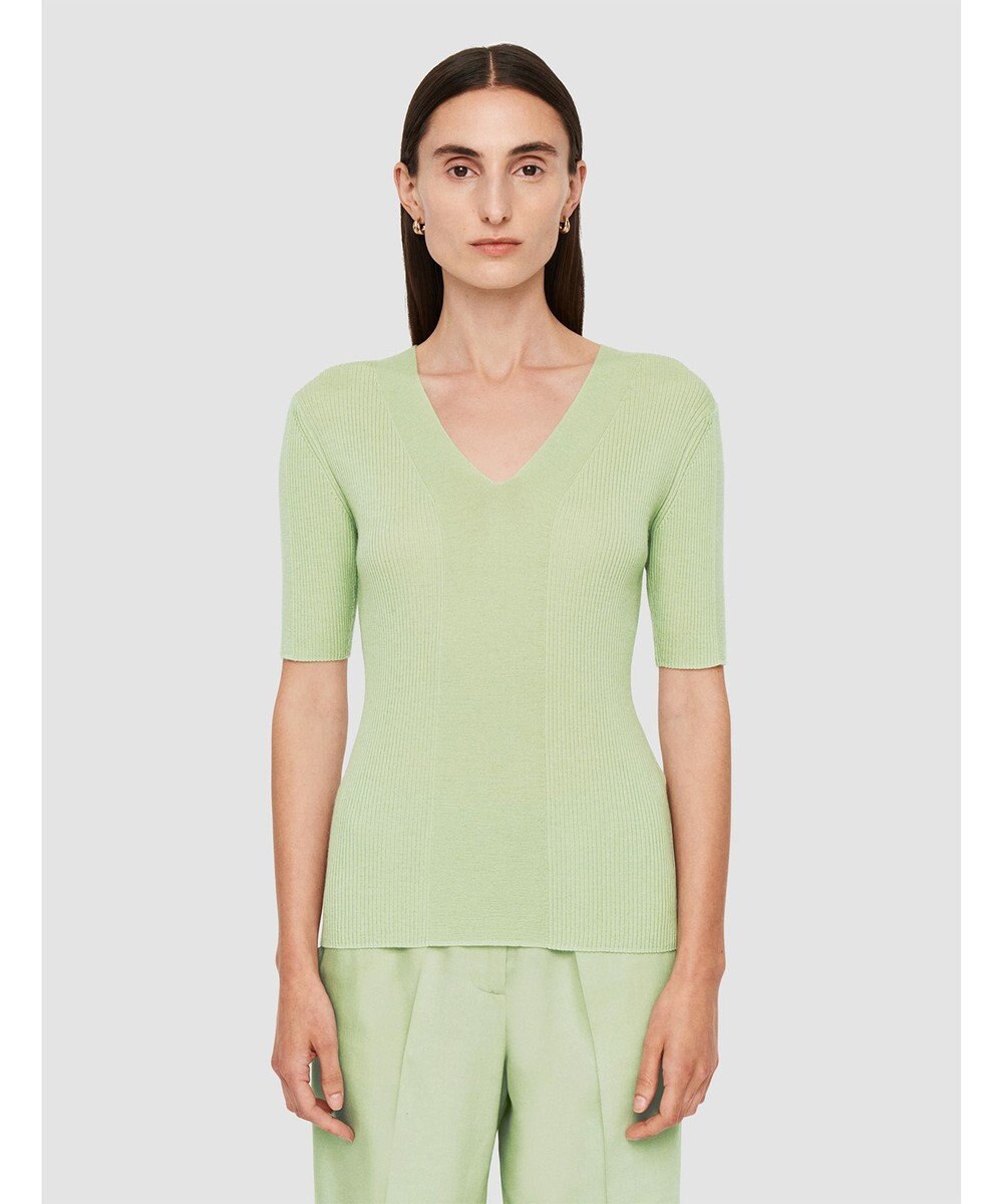 JOSEPH 【洗える】ファインリブメリノ　ショートスリーブニット 