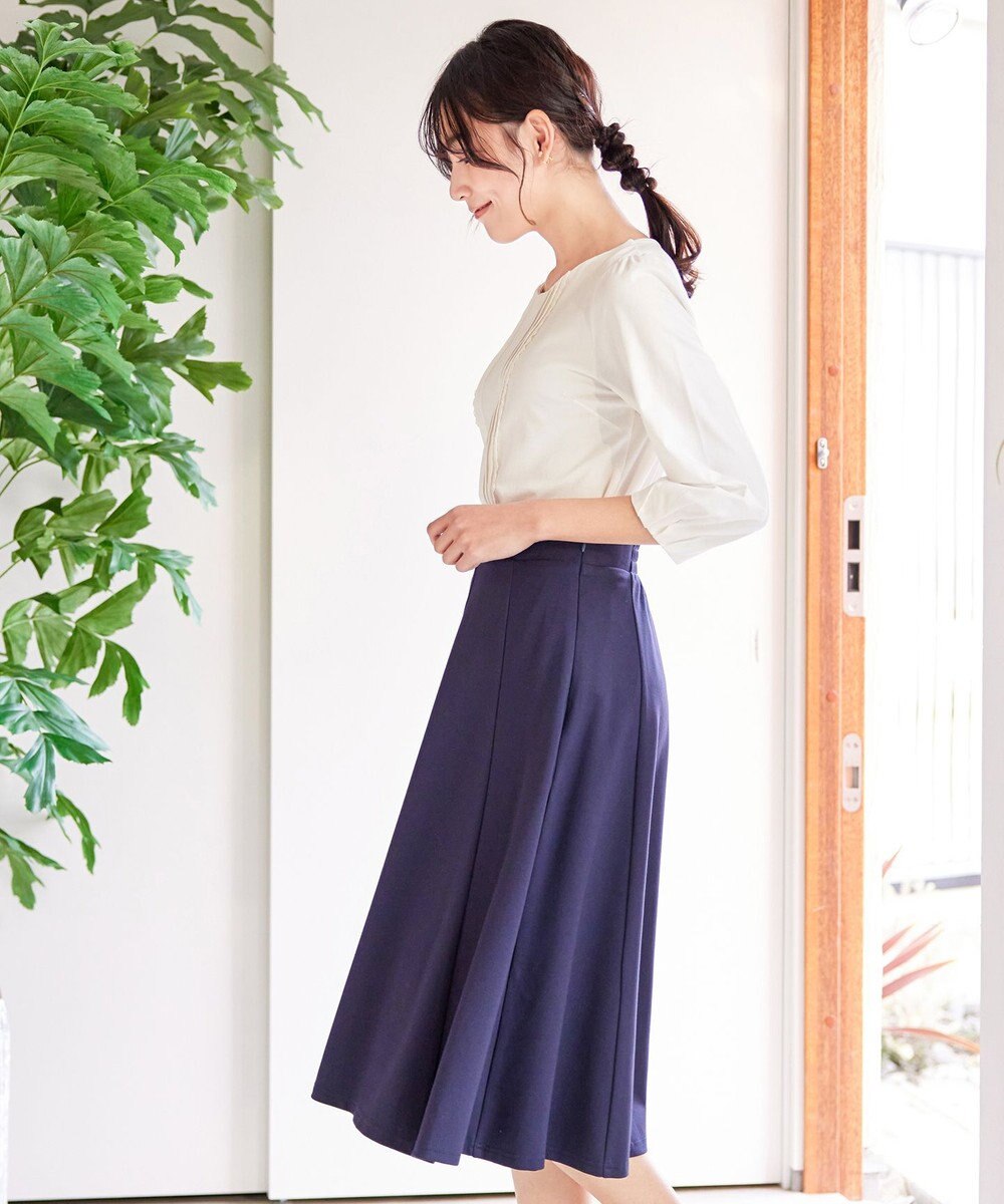 Tiaclasse 【洗える】ピンタックレースカットソーTブラウス 