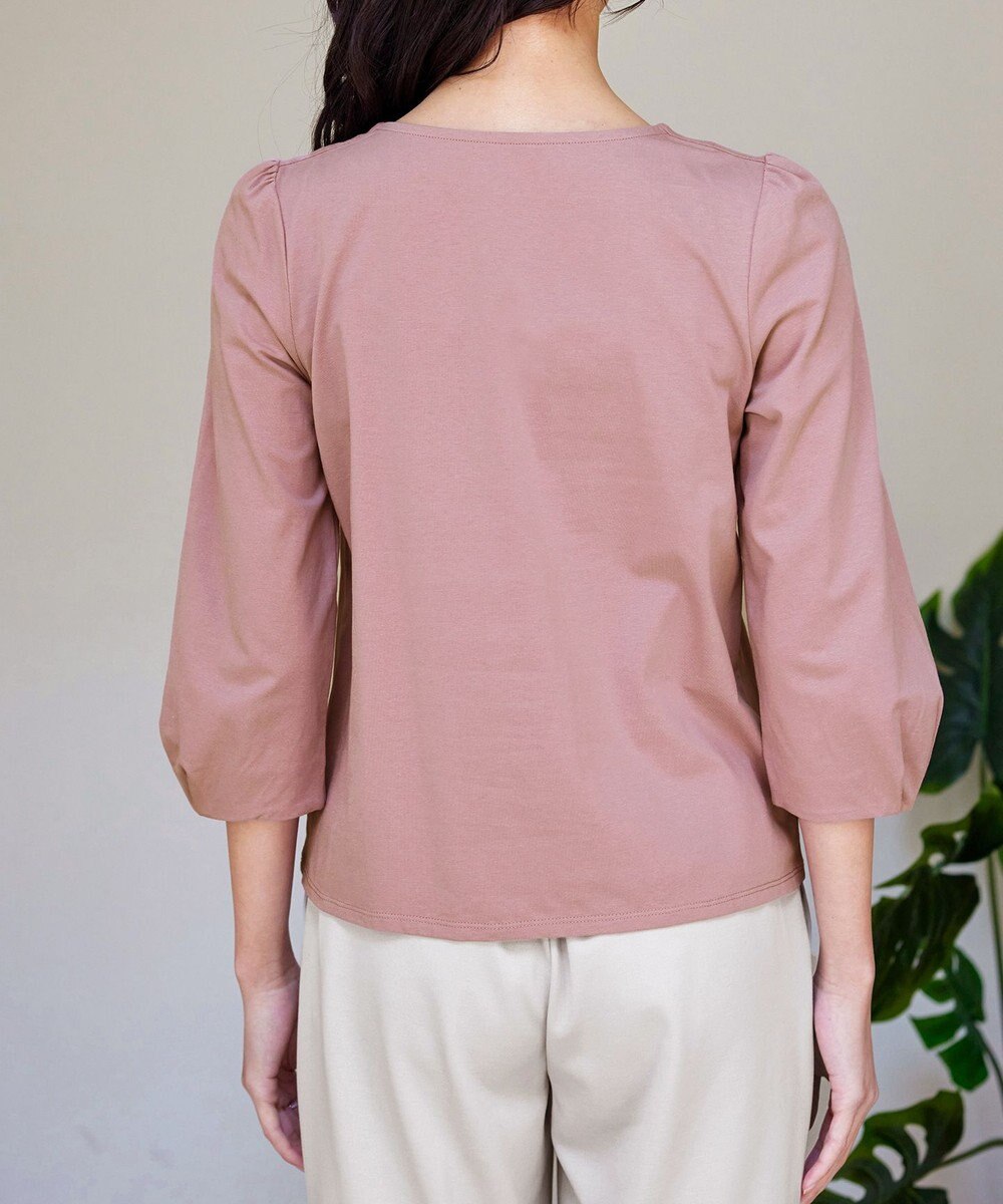 Tiaclasse 【洗える】ピンタックレースカットソーTブラウス 