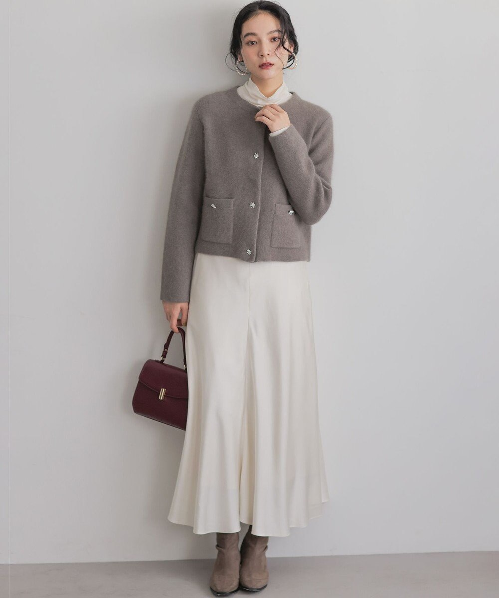 組曲 L 【WEB限定】サテンナロー スカート 