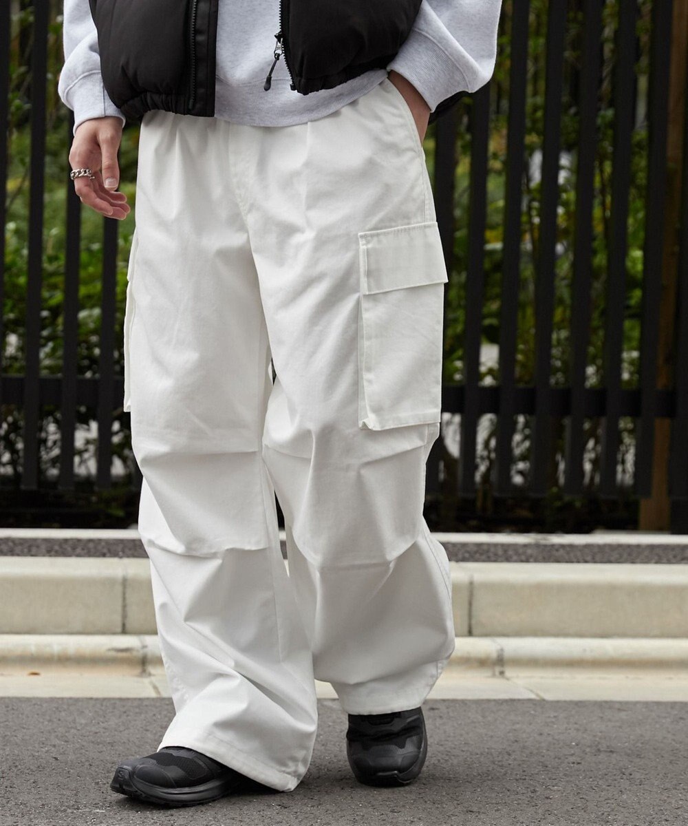 WEGO 【ウエストゴム】イージーワイドカーゴパンツ 