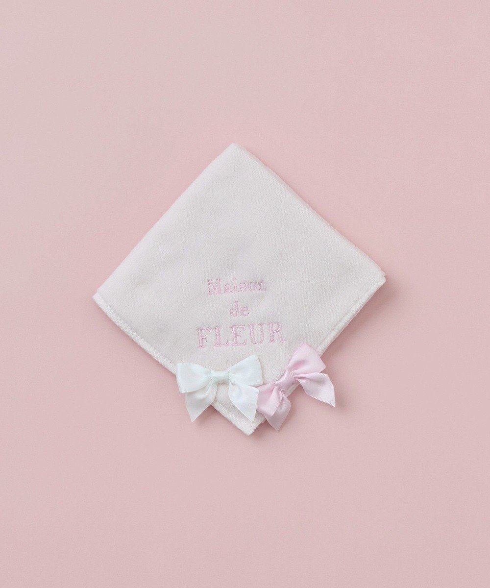 Maison de FLEUR バイカラーリボンタオルハンカチ 