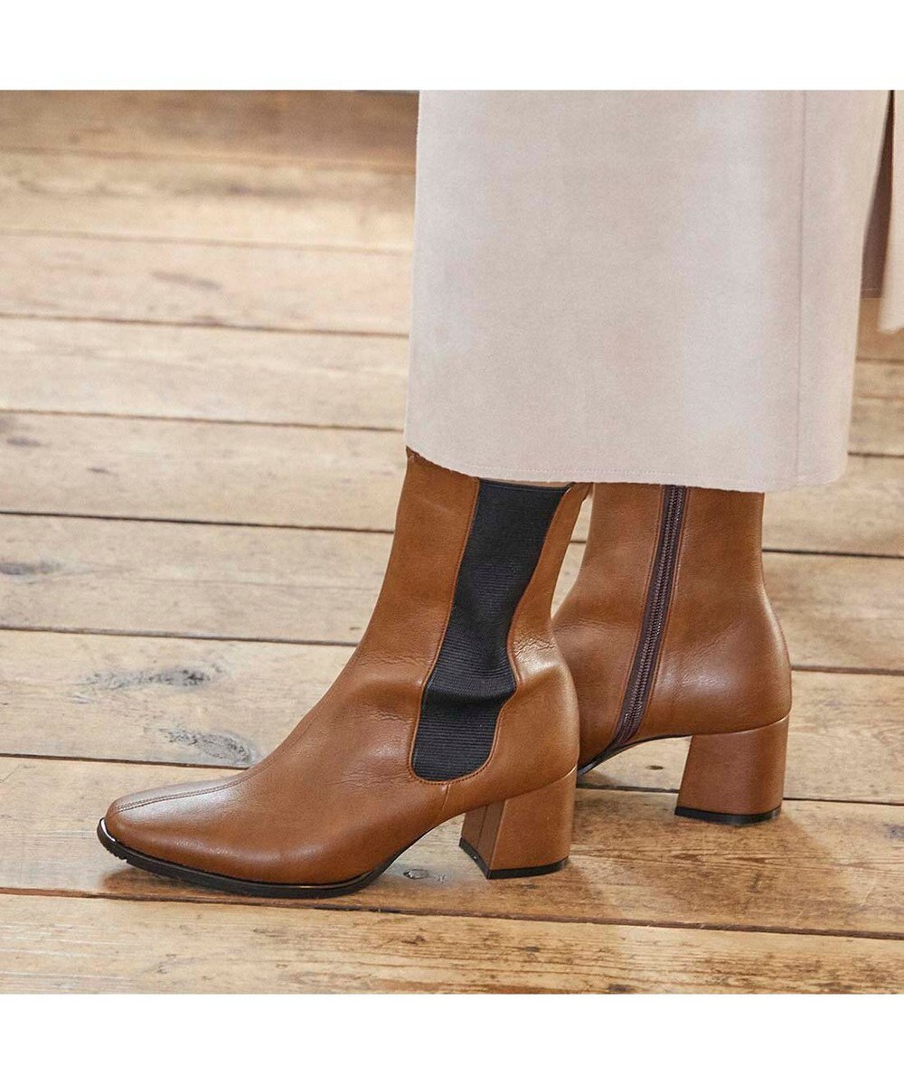 MODE ET JACOMO <carino>【レイン対応】フレアヒールサイドゴアブーツ 