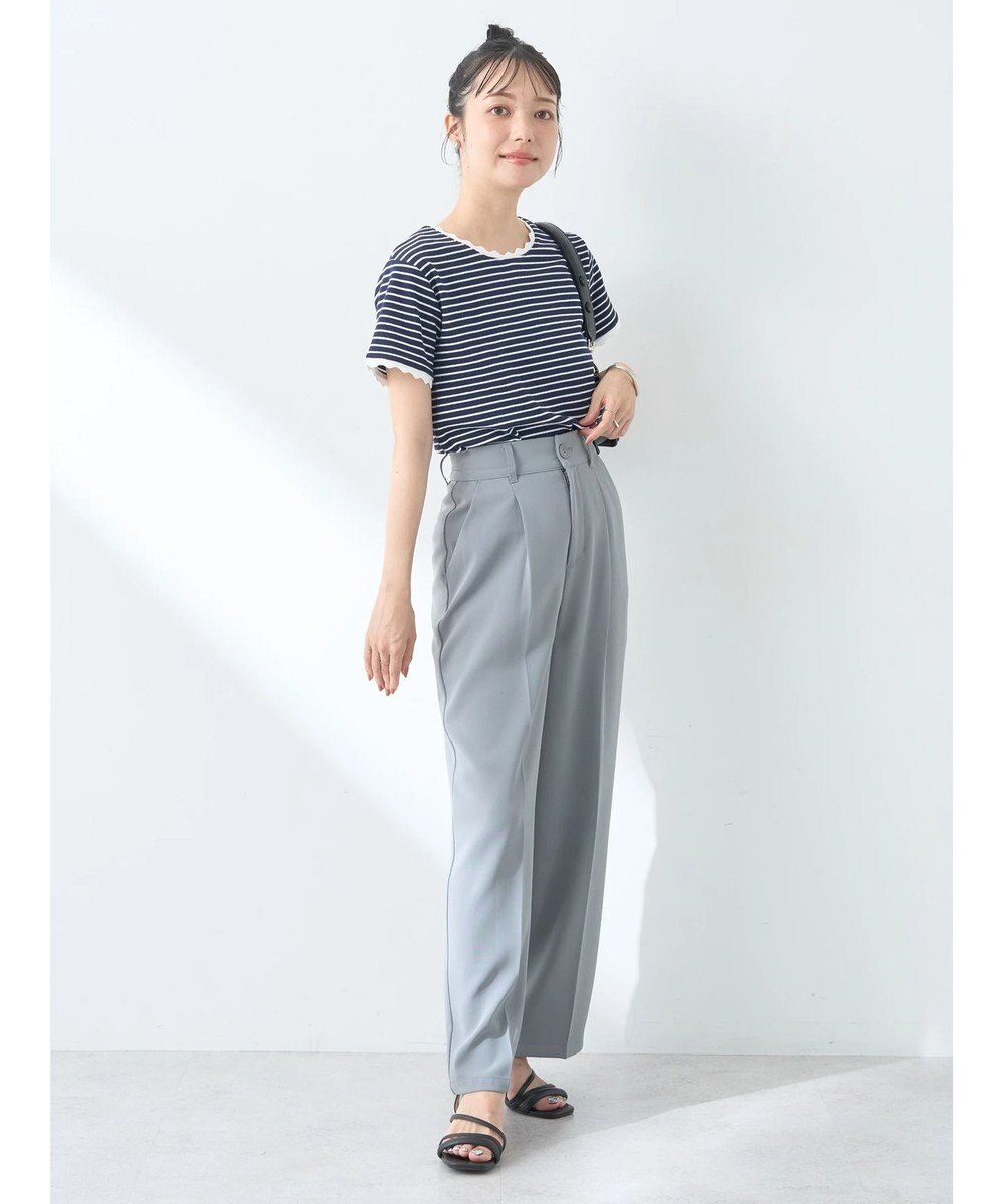 earth music&ecology バイカラースカラッププルオーバー 