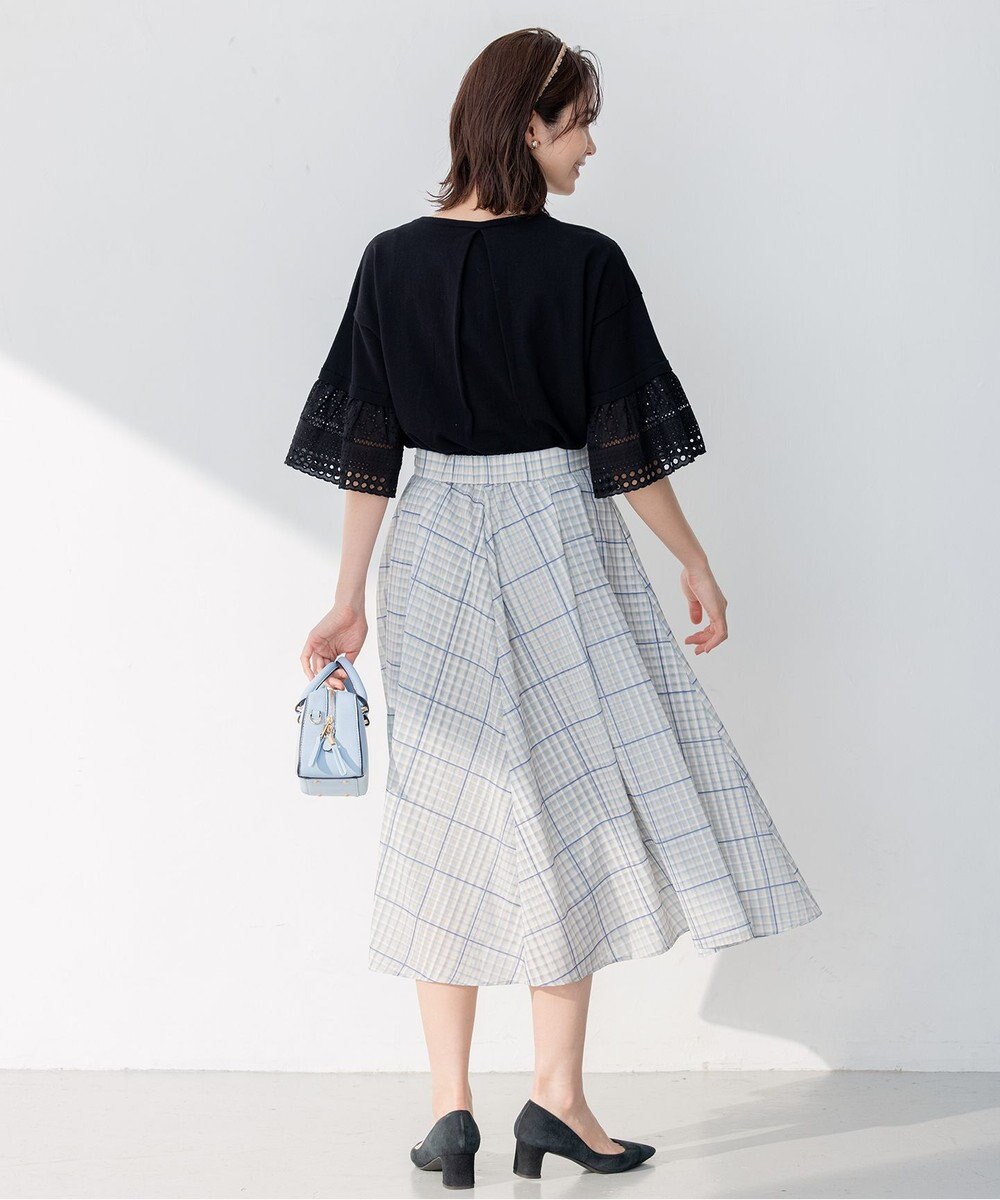 組曲 【洗える】シアーチェック スカート 