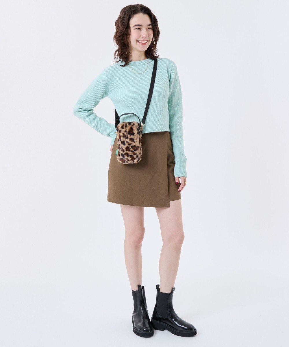 LeSportsac FUR MINI PHONE CROSSBODY/レオパードフラッフィーファー 