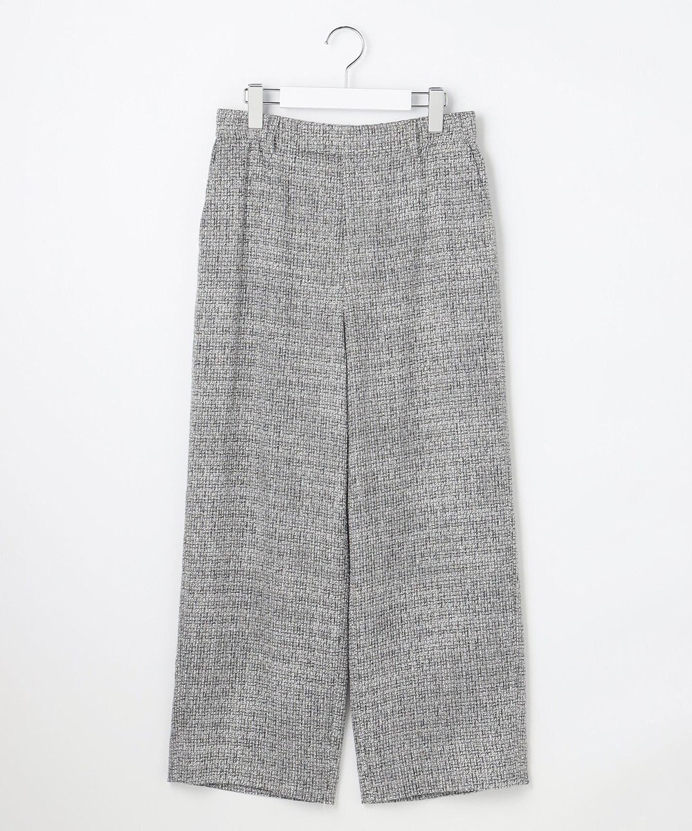 自由区 L 【17号サイズまで展開・カタログ掲載】ライトミックスツィードワイド パンツ 