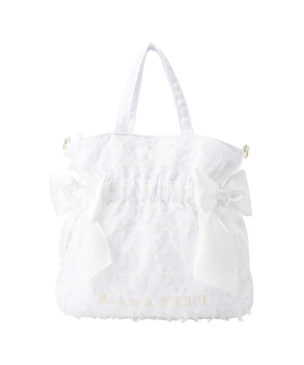 Maison de FLEUR レースダブルリボン２Ｗａｙトートバッグ 