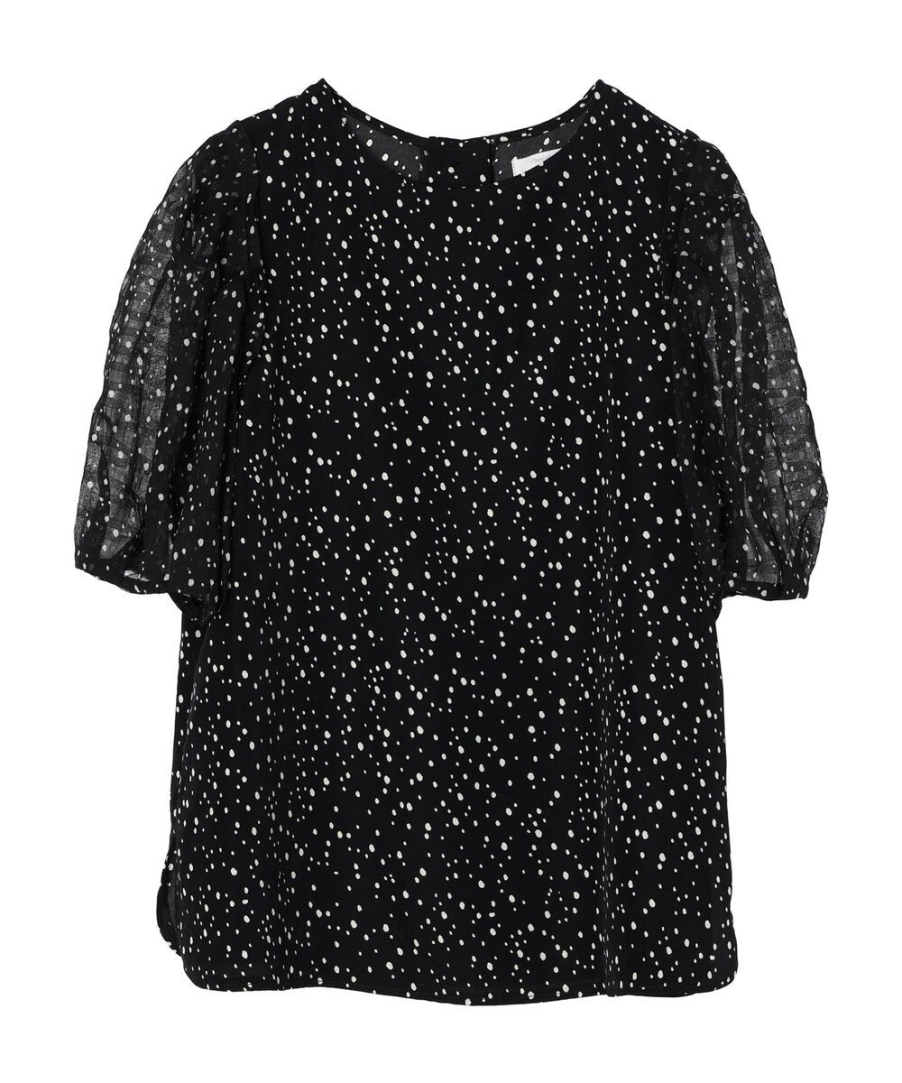 Green Parks 異素材ドットブラウス 