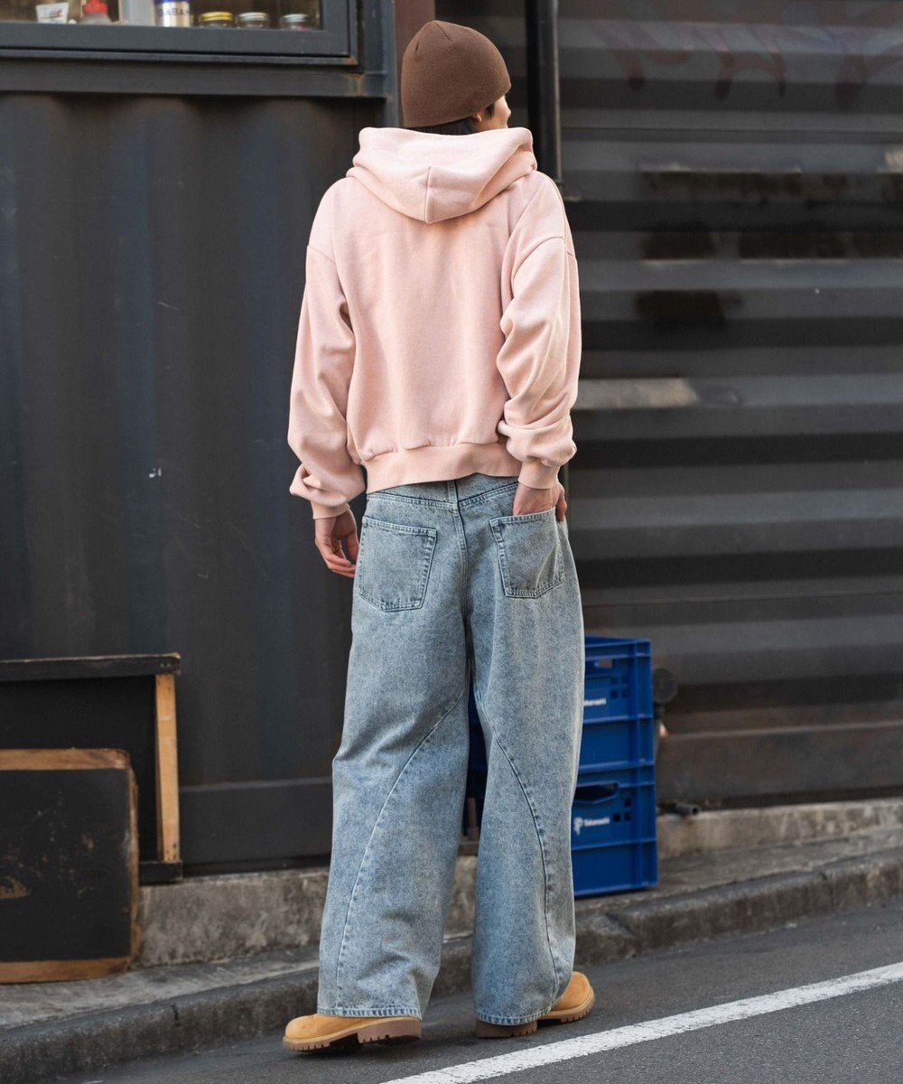 WEGO 【ユニセックス着用ITEM/SMLサイズ展開】カバーフィットバルーンデニムパンツ 