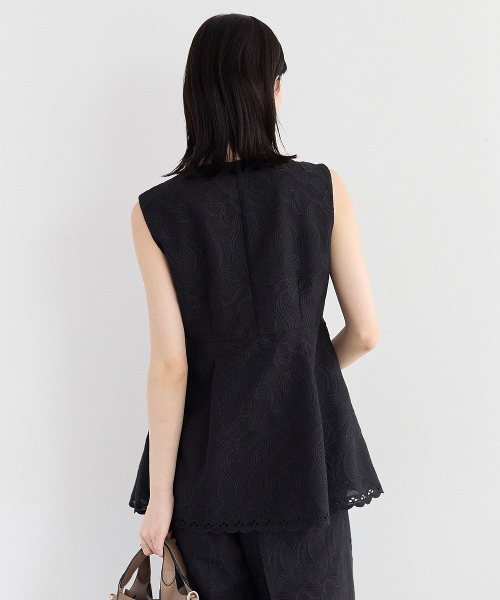 YECCA VECCA 刺繍ペプラムジレ 