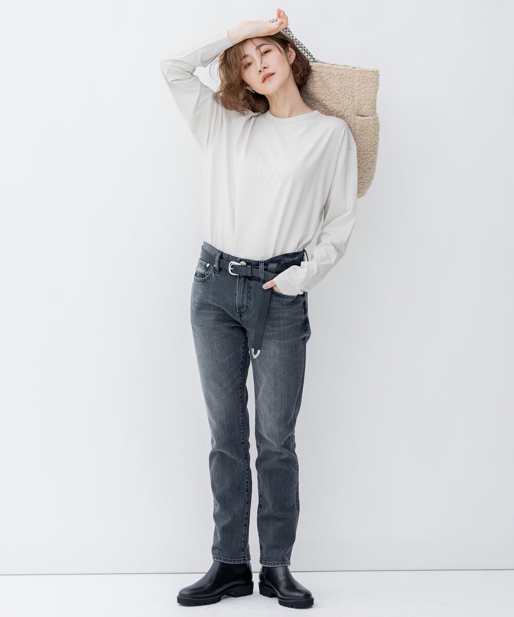 23区 【大好評素材/洗える】コットンベアジャージー ロング Tシャツ 