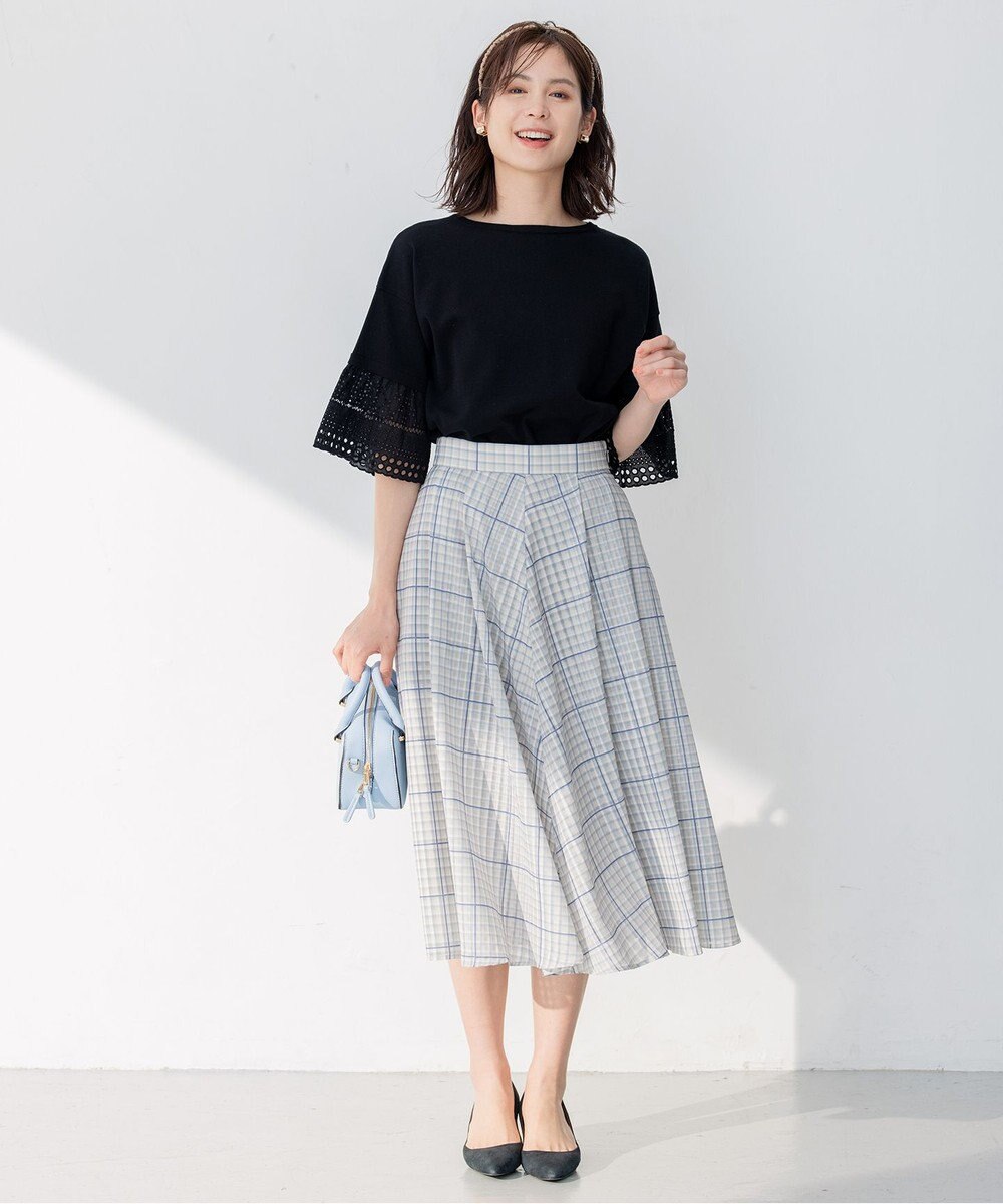 組曲 【洗える】シアーチェック スカート 