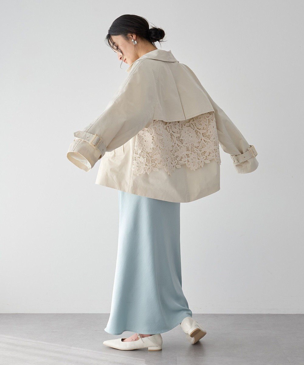 YECCA VECCA レースMIXショートトレンチコート 