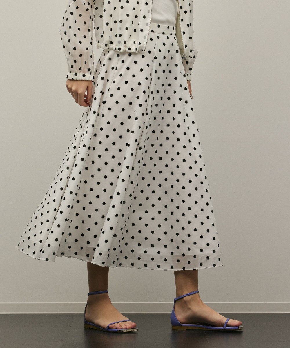 GRACE CONTINENTAL ドットフロッキータックスカート 