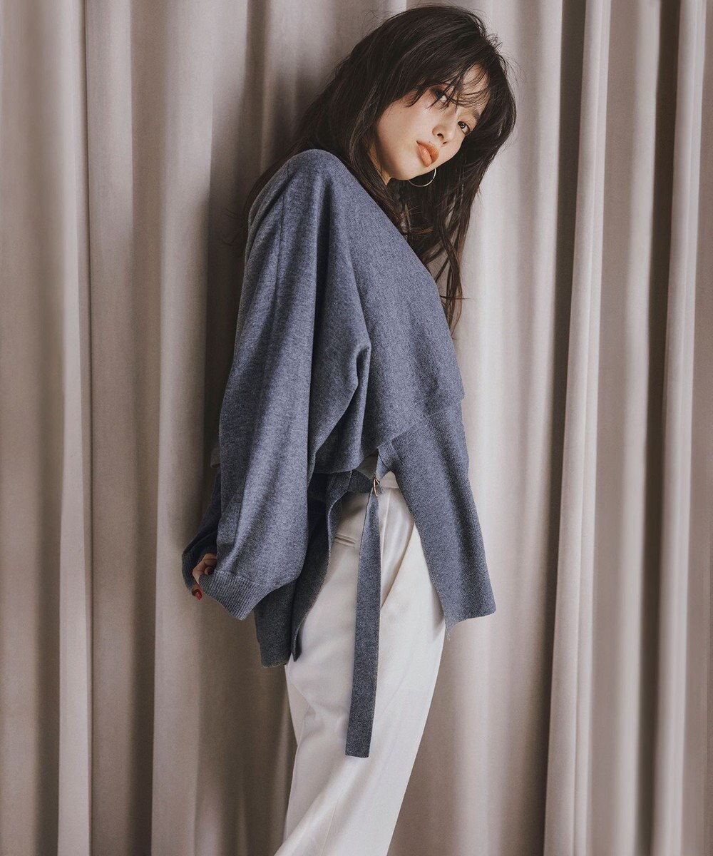 23区 【洗える】ツインニットクロップド ニットベスト 