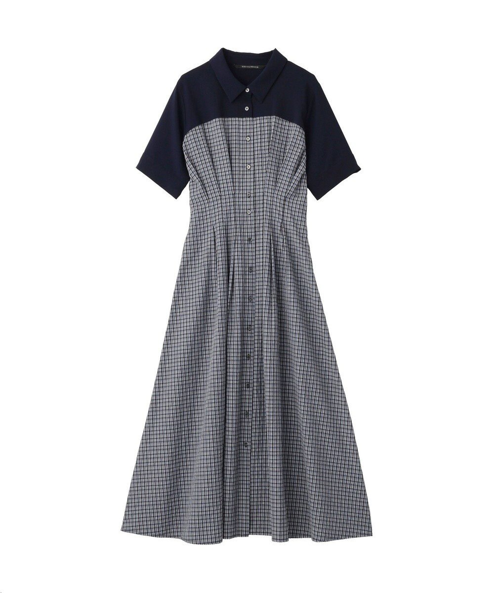 YECCA VECCA ハーフスリーブベアドッキングワンピース 