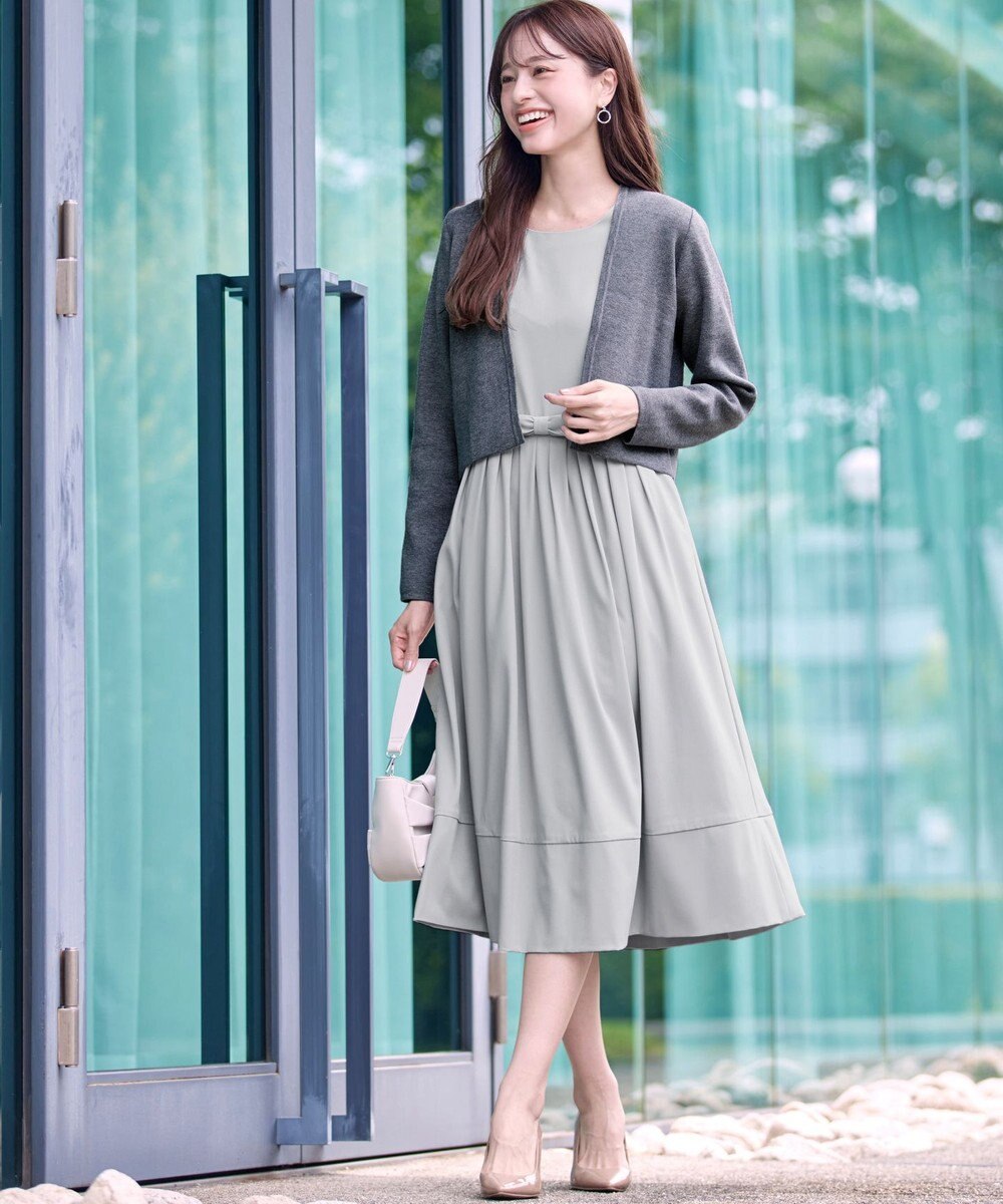 Tiaclasse L 【新色追加・洗える】ストレートショートニットボレロ 