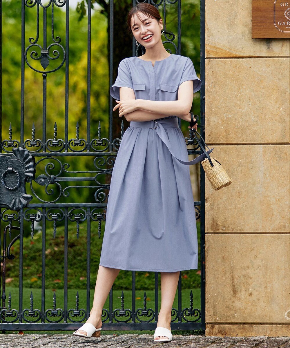 Tiaclasse 【洗える】フラップポケットワンピース 