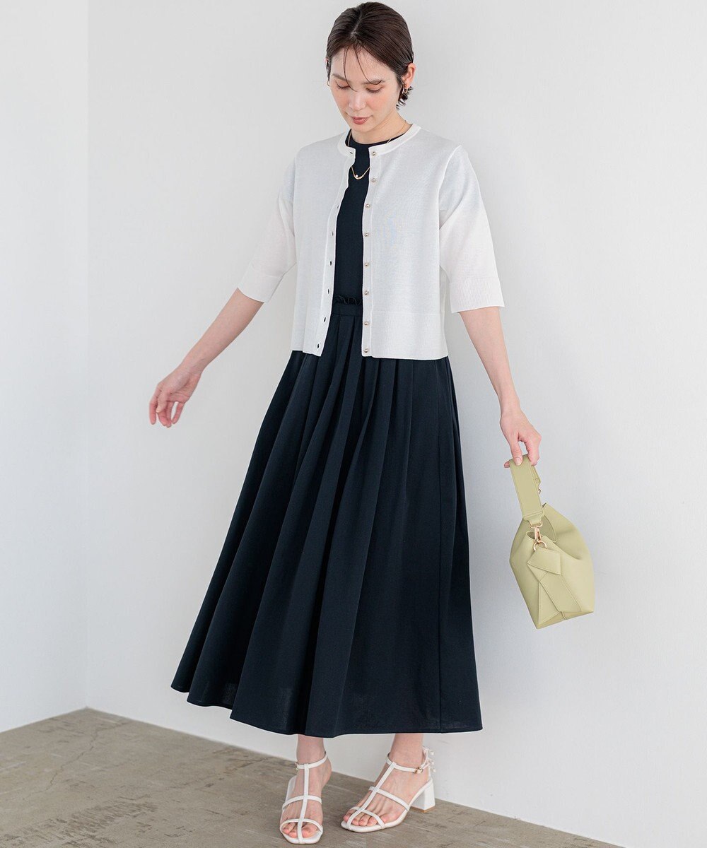 組曲 【先行予約】シアーニット5分袖 カーディガン 