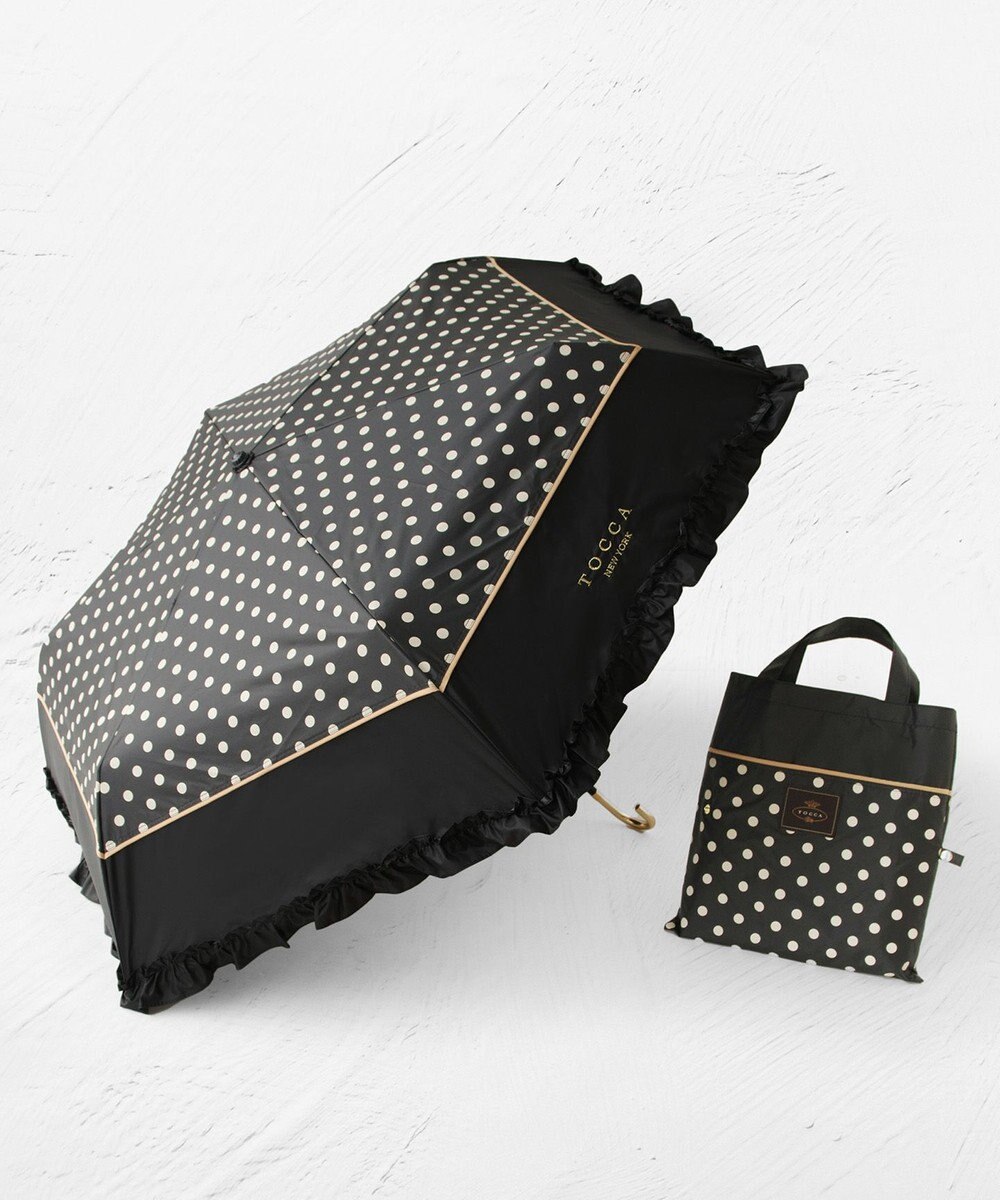 TOCCA 【晴雨兼用】DREAM OF DOTS UMBRELLA 折り畳み傘 収納バッグ付き 