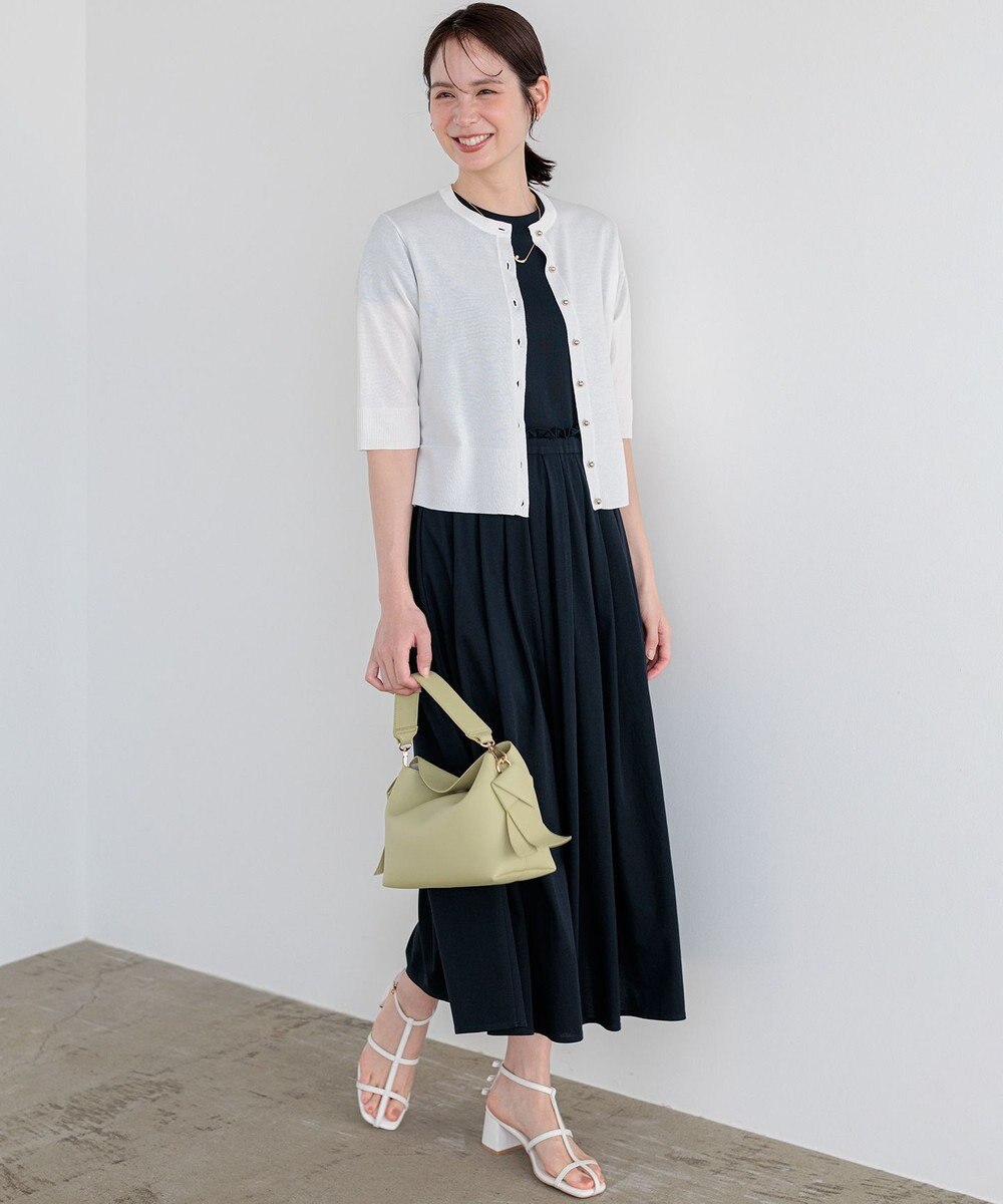 組曲 【先行予約】シアーニット5分袖 カーディガン 