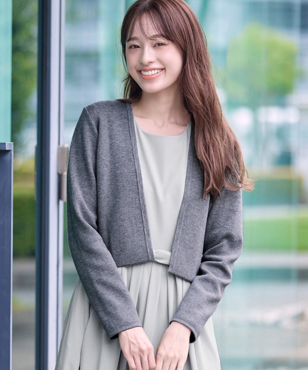 Tiaclasse L 【新色追加・洗える】ストレートショートニットボレロ 