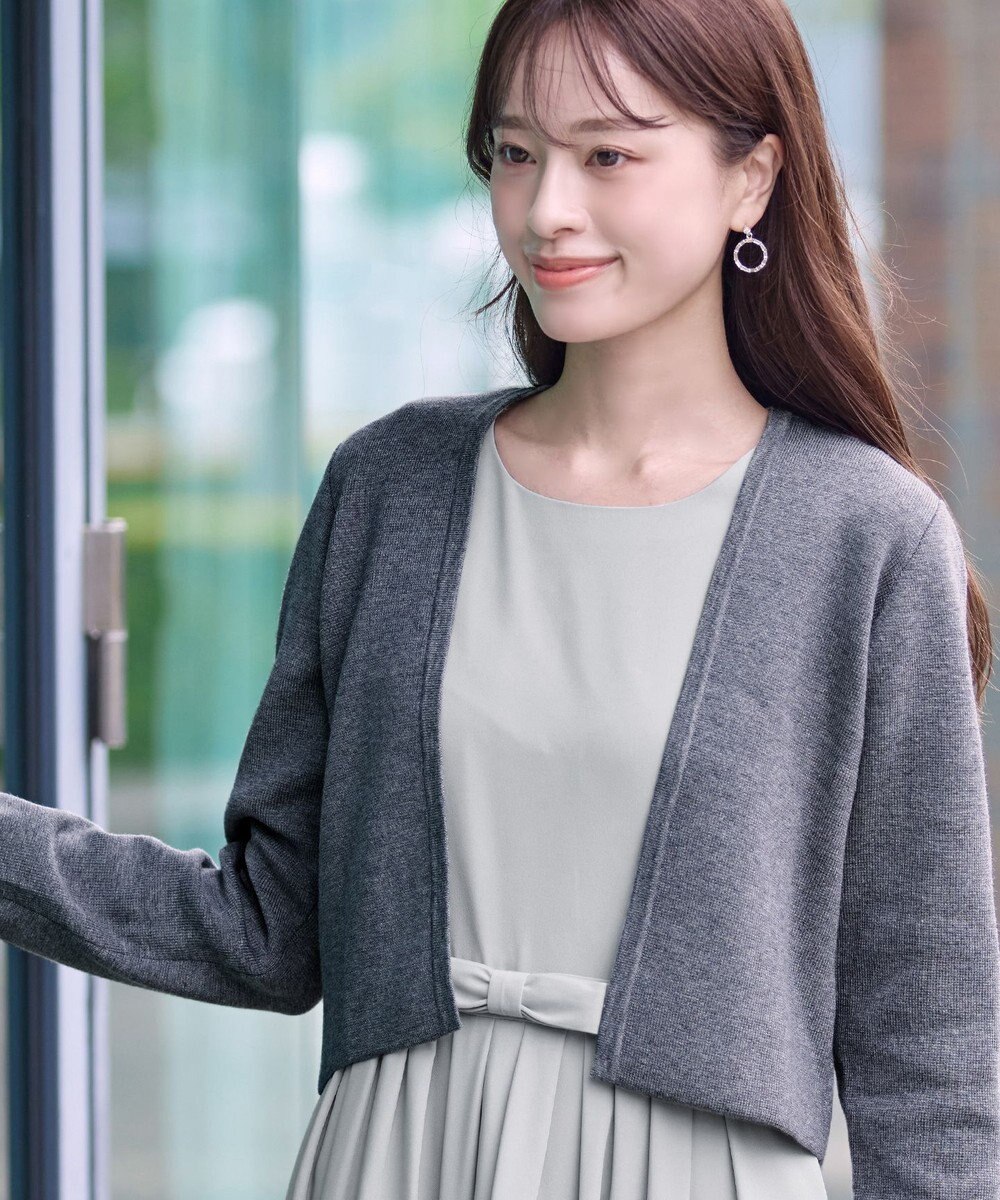 Tiaclasse L 【新色追加・洗える】ストレートショートニットボレロ 