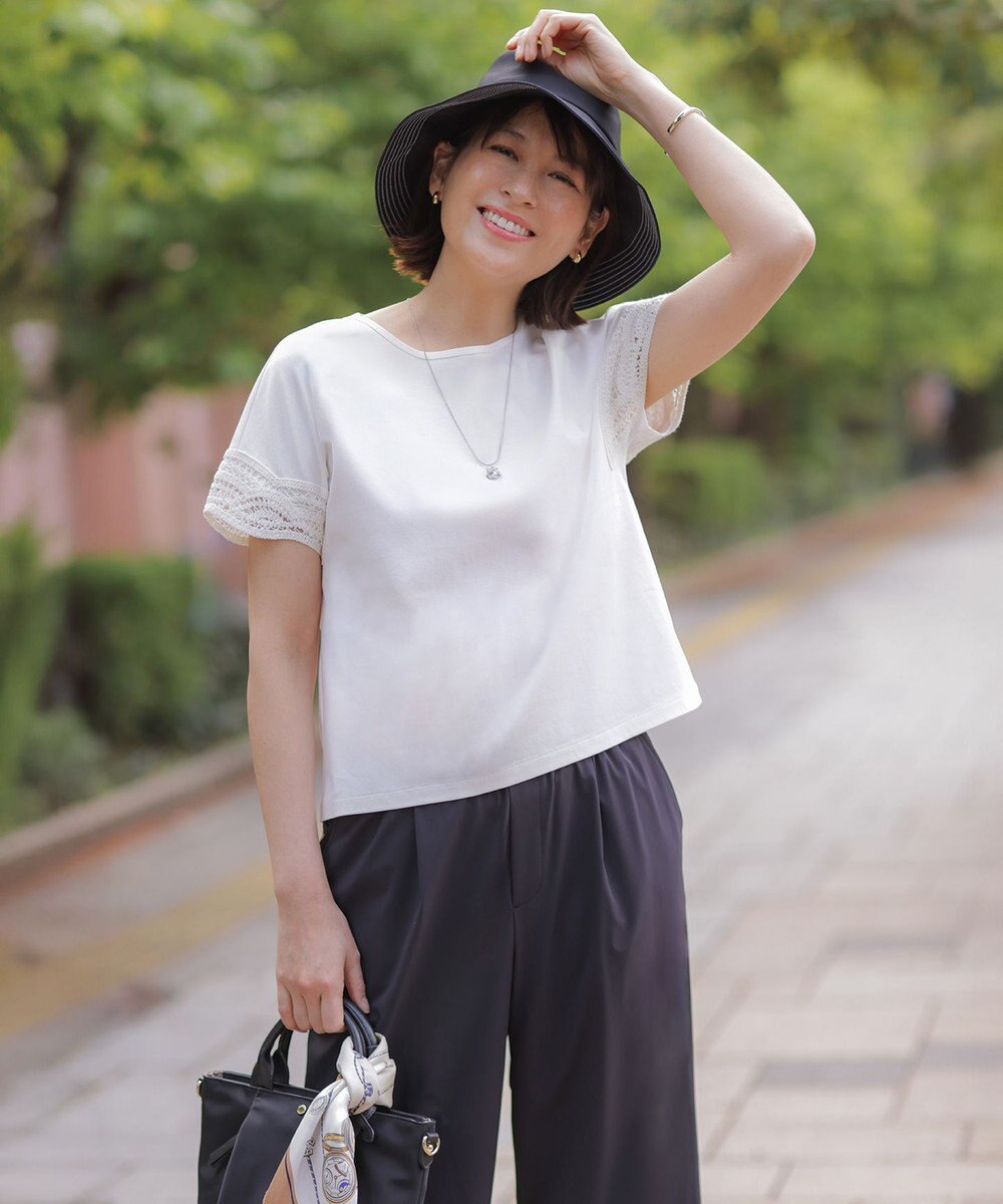 J.PRESS LADIES S ソフトナイロン イージー ワイド パンツ 