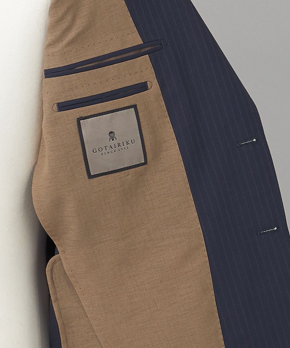 GOTAIRIKU 【御幸毛織】Superio160 ウールモヘヤシルクカシミヤ　スーツ（ネイビーストライプ） 