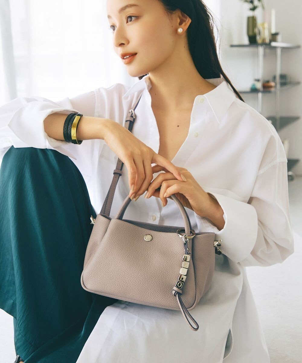 TOPKAPI 【Breath TOPKAPI】シュリンクレザー ショルダー付き ミニ トートバッグ / チャーム付き 