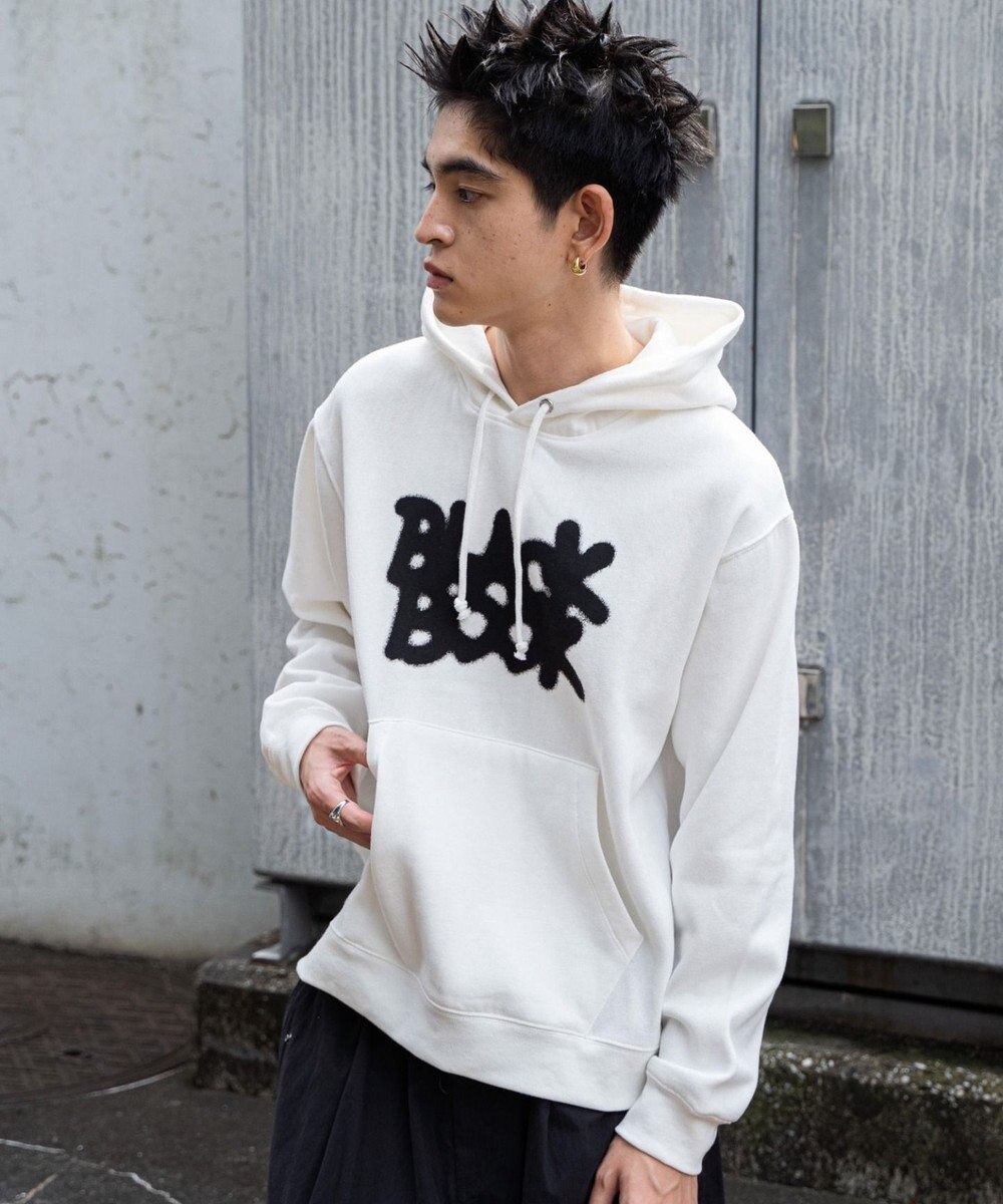 WEGO 【ユニセックス着用ITEM/裏起毛/SMLサイズ展開】リラックスフィットスプレーグラフィックパーカー 