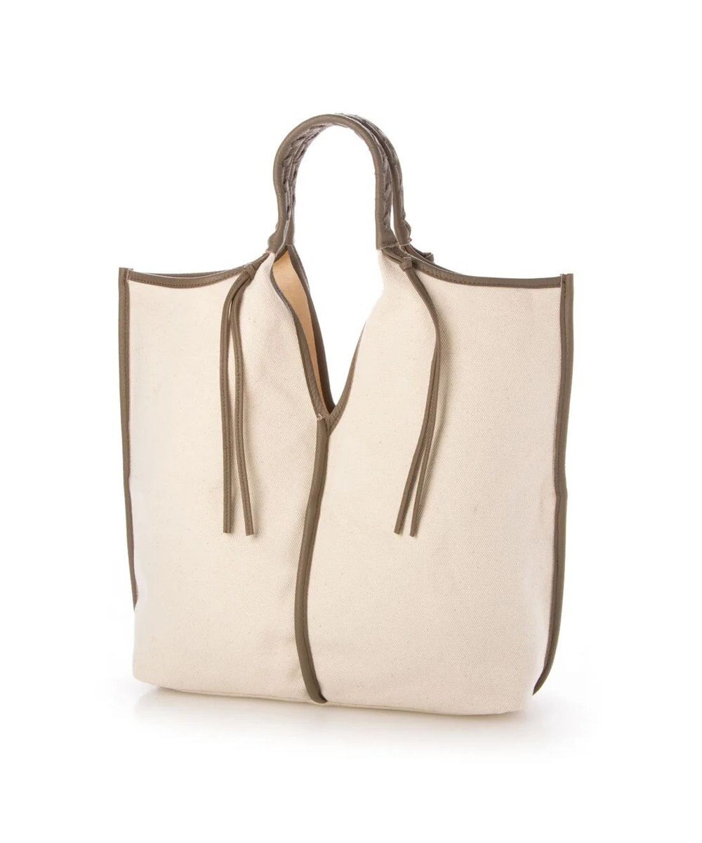 UNBILLION perche コットン×牛革付属トートバッグ L 