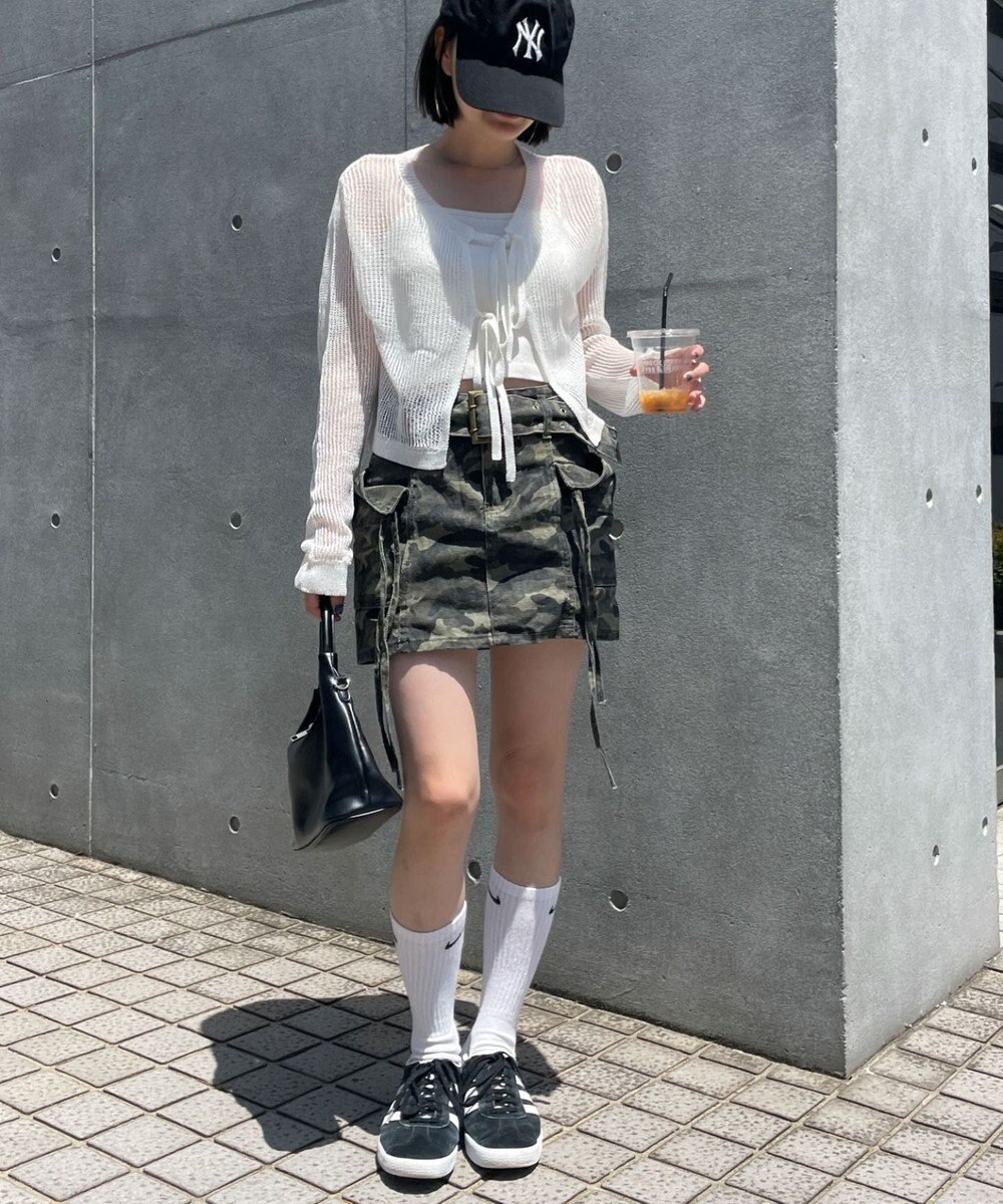 WEGO スパンコールメッシュニットカーデ 