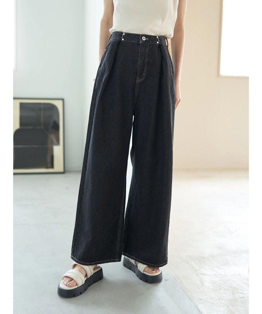 earth music&ecology タックホックデニムパンツ 