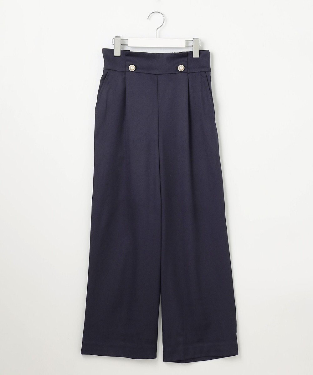 Feroux 【洗える】ウエストタックワイドパンツ 
