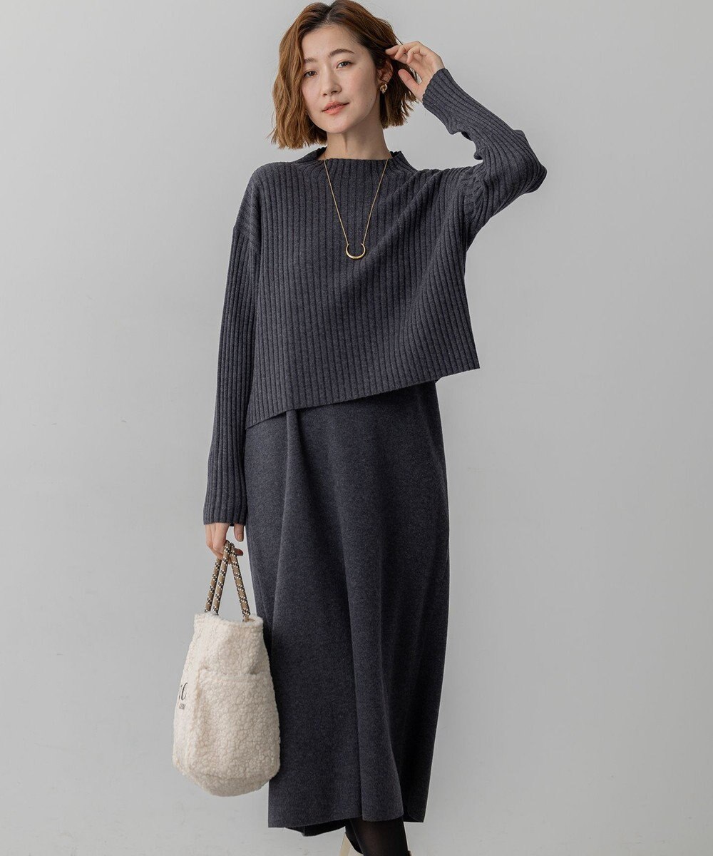 23区 L 【洗える】レイヤードニットツイン ワンピース 